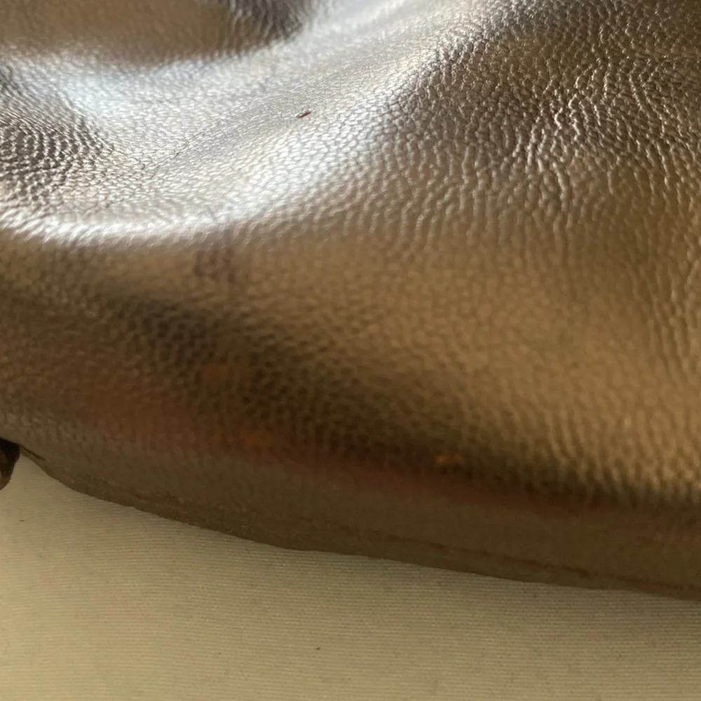Jasper & Jeera Metallic Leather Clutch with Tassel
